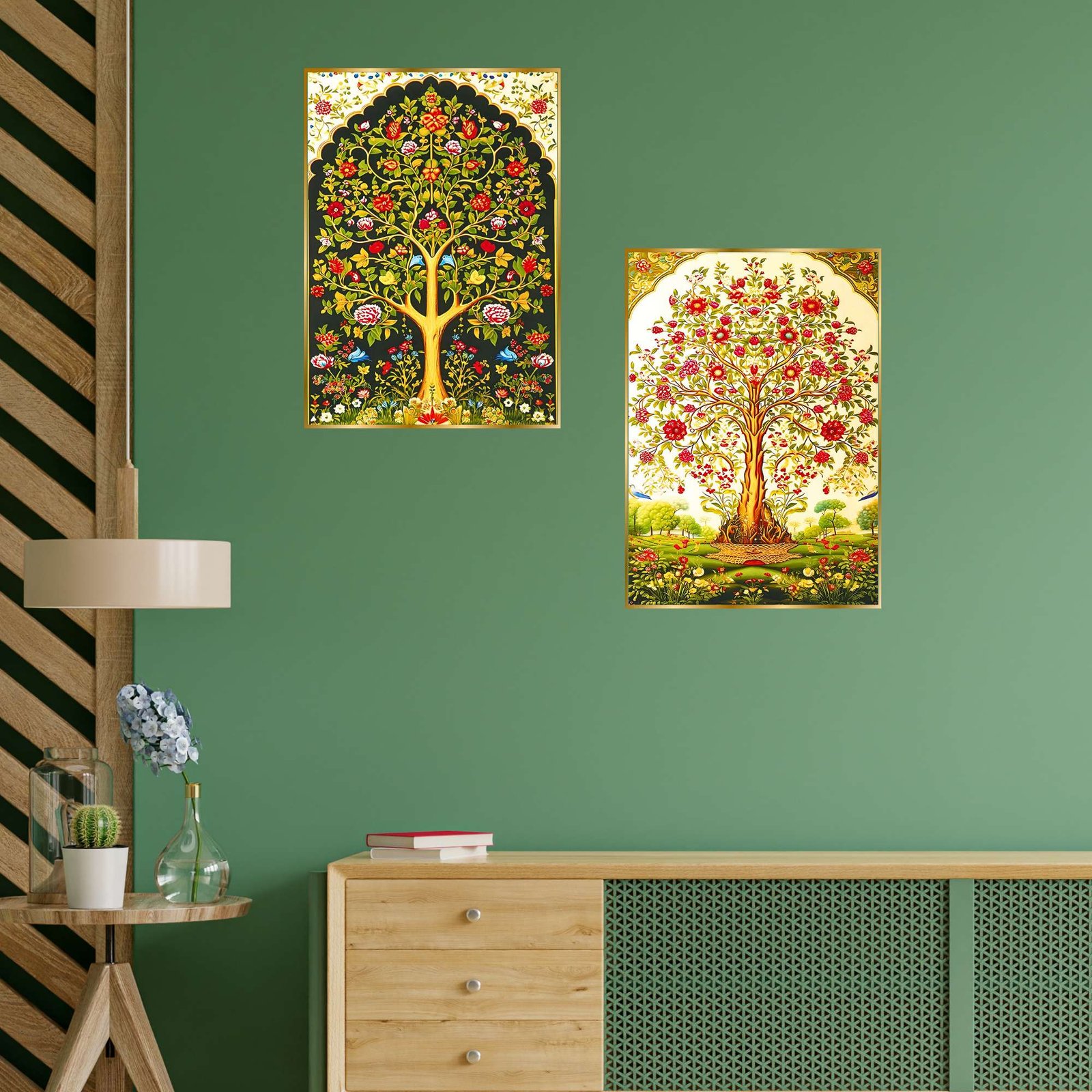 Set of Two Wall Paintings for Wall Dacoration Golden Framed Wall Paintings for Living Room & Bedroom Wall Art for Home Decoration & Office Wall Décor (14x11 inch CH-GD2-17) - Image 4