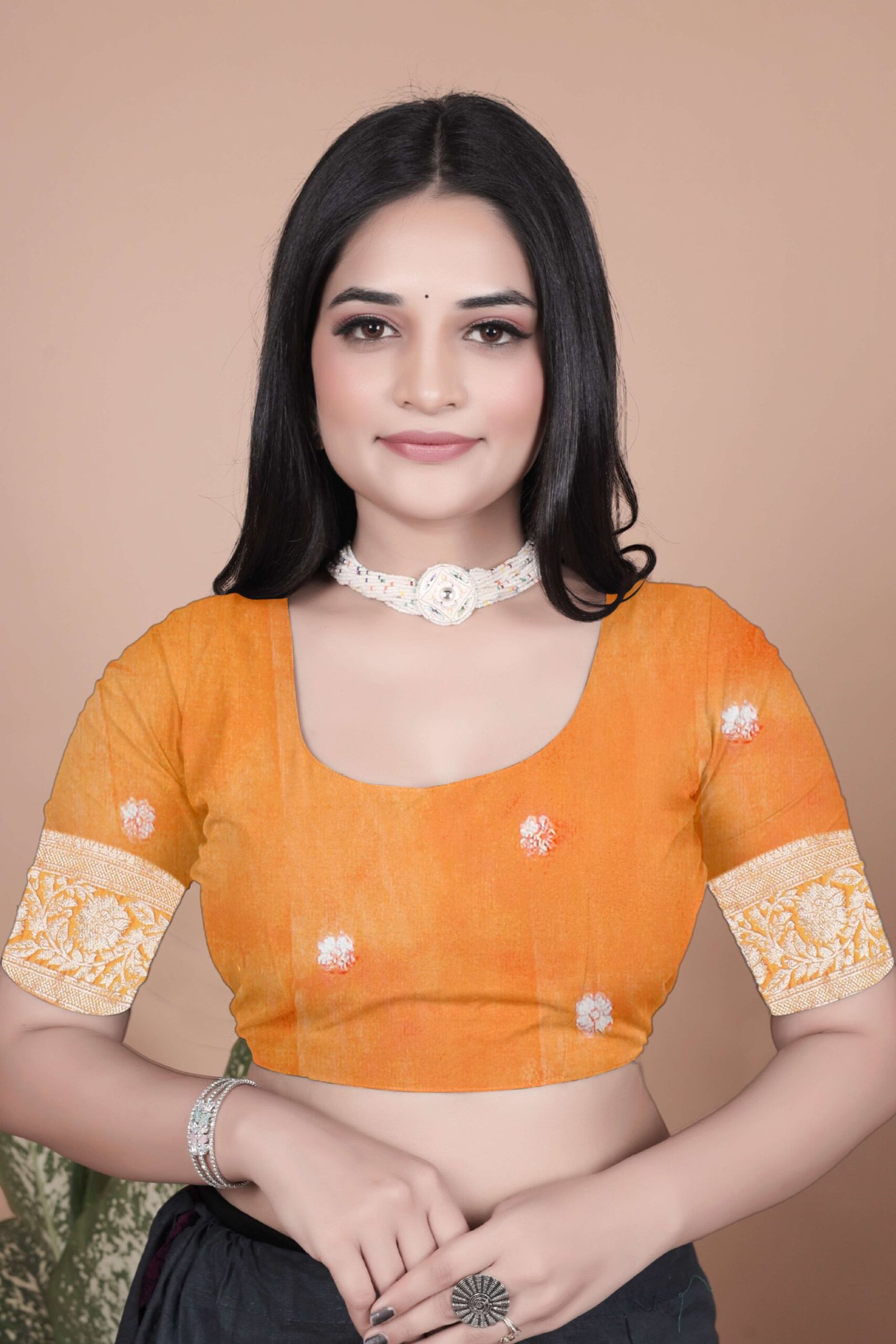 Radiant Orange Silk Saree with Golden Zari & Peacock Pallu | Festive, Wedding & Traditional Wear - Image 2