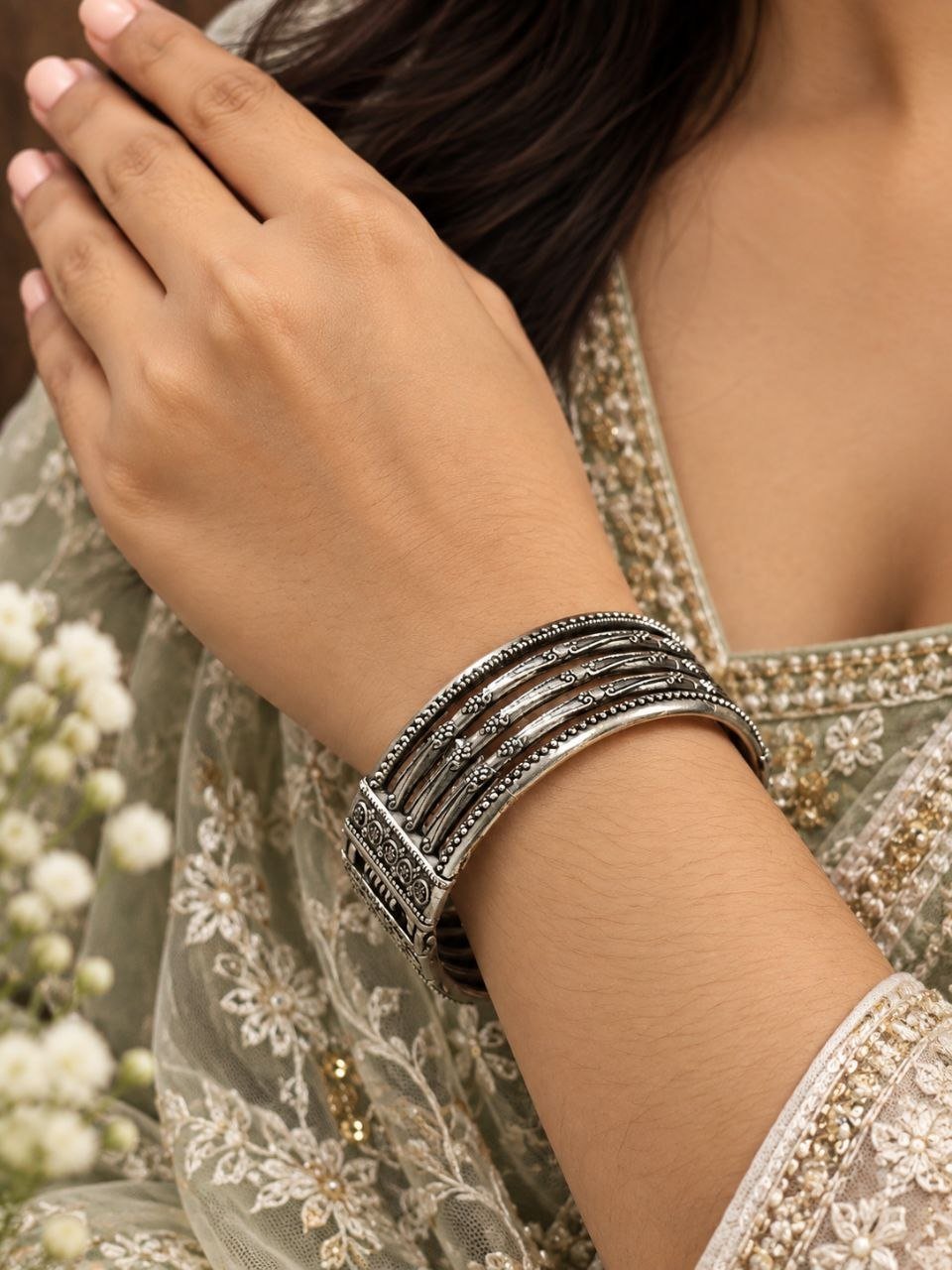 Oxidised Beautiful Openable Kada – traditional jewellery 1