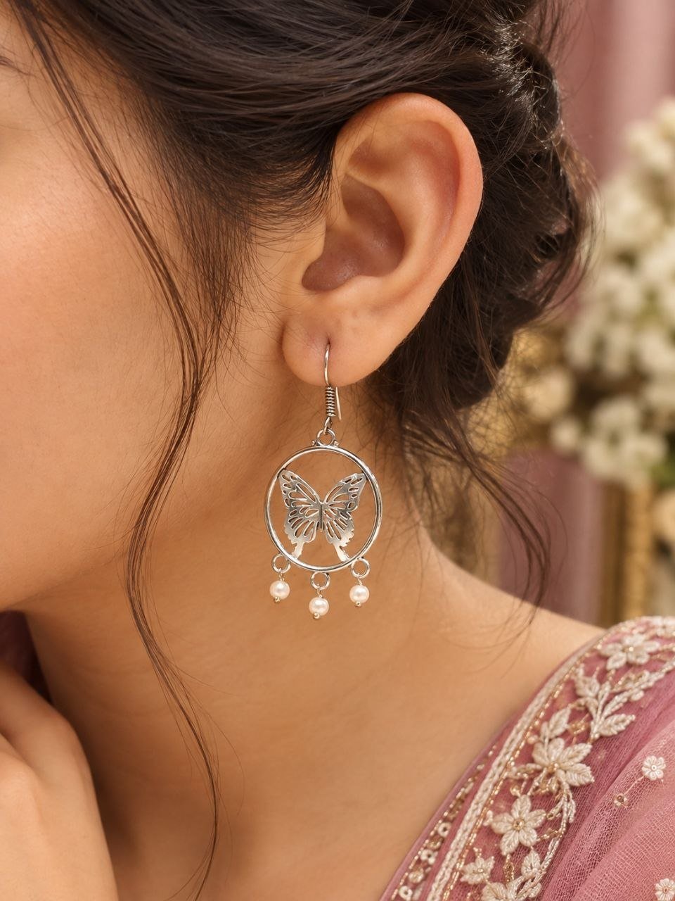 Unique Butterfly Hook Earrings lightweight everyday jewellery 1