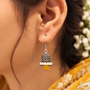 Lightweight oxidised jhumki earrings for women